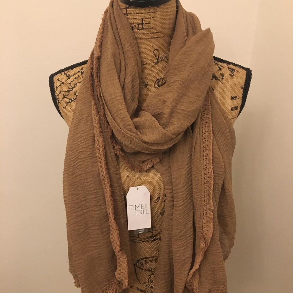 Time and Tru Scarf with Tassel Trim